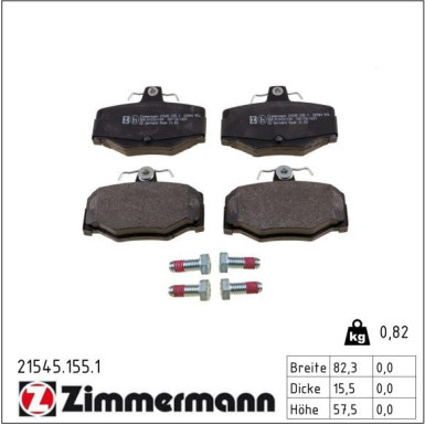 Zimmermann Bremsbelagsatz, Scheibenbremse 21545.155.1 Zimmermann Bremsbelagsatz, Scheibenbremse 21545.155.1