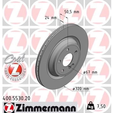 Zimmermann Bremsscheibe Coat Z 400.5530.20 Zimmermann Bremsscheibe Coat Z 400.5530.20