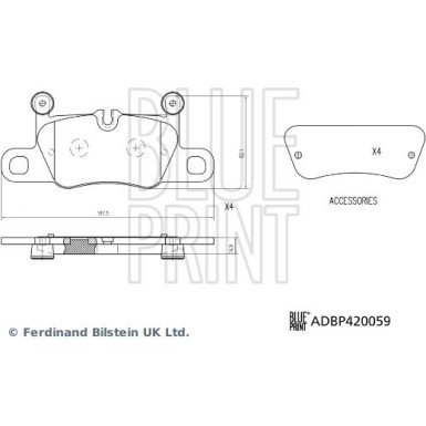 Blue Print Bremsbelagsatz, Scheibenbremse ADBP420059