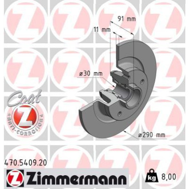Zimmermann Bremsscheibe Coat Z 470.5409.20