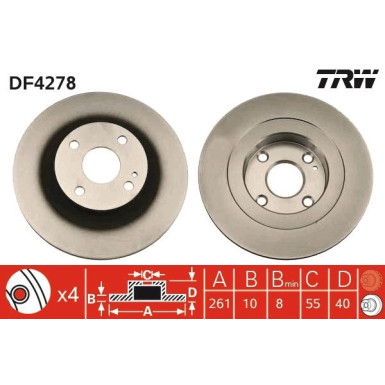 TRW Bremsscheibe DF4278 TRW Bremsscheibe DF4278