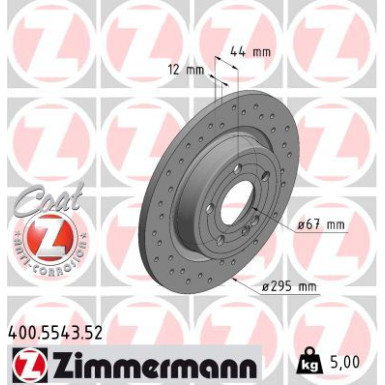 Zimmermann Bremsscheibe SPORT Z 400.5543.52