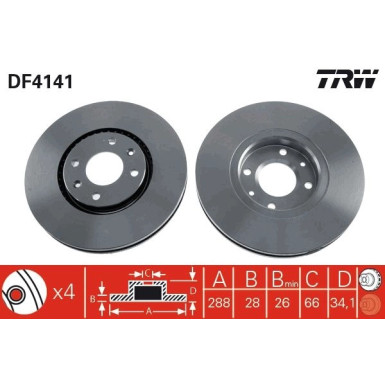 TRW Bremsscheibe DF4141