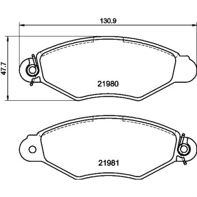 Hella Bremsbelagsatz, Scheibenbremse 8DB 355 019-301 Hella Bremsbelagsatz, Scheibenbremse 8DB 355 019-301