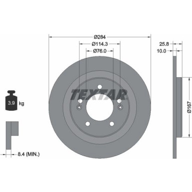 Textar Bremsscheibe PRO 92252703 Textar Bremsscheibe PRO 92252703