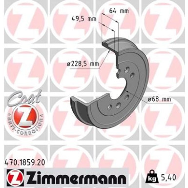 Zimmermann Bremstrommel Coat Z 470.1859.20