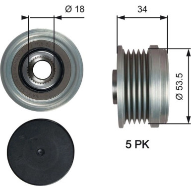 Gates Generatorfreilauf DriveAlign™ OAP7202
