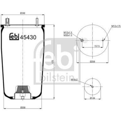 FEBI BILSTEIN 45430 Federbalg, Luftfederung