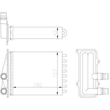 NRF Wärmetauscher, Innenraumheizung ohne Rohr 54412