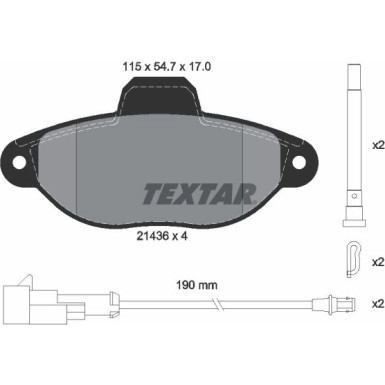 Textar Bremsbelagsatz, Scheibenbremse Q+ 2143609 Textar Bremsbelagsatz, Scheibenbremse Q+ 2143609
