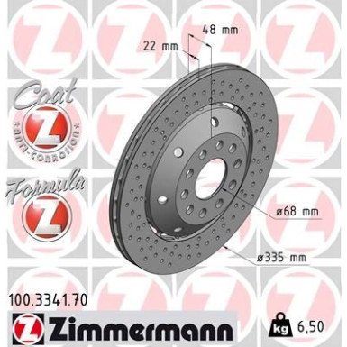 Zimmermann Bremsscheibe Formula Z 100.3341.70