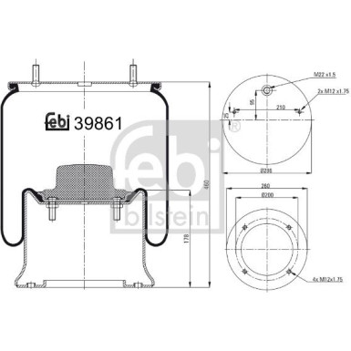 FEBI BILSTEIN 39861 Federbalg, Luftfederung