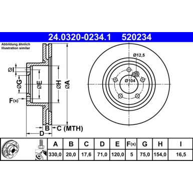 ATE Bremsscheibe PowerDisc 24.0320-0234.1