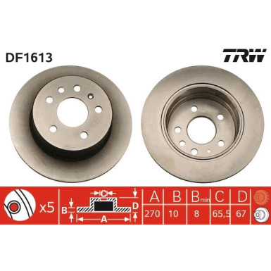 TRW Bremsscheibe DF1613