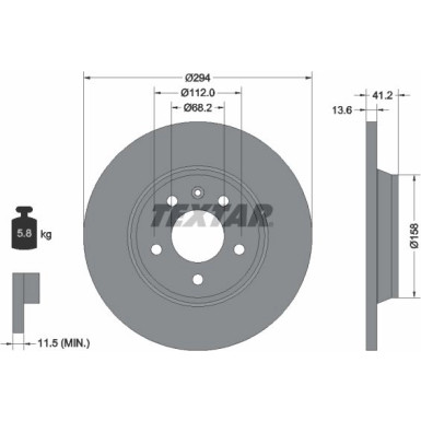 Textar Bremsscheibe PRO 92098103 Textar Bremsscheibe PRO 92098103