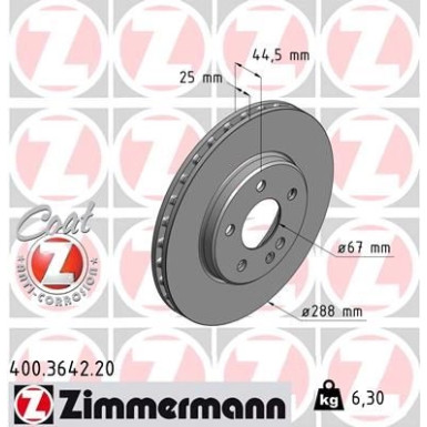 Zimmermann Bremsscheibe Coat Z 400.3642.20