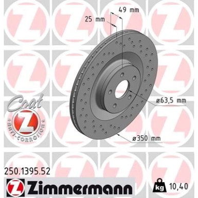 Zimmermann Bremsscheibe SPORT Z 250.1395.52 Zimmermann Bremsscheibe SPORT Z 250.1395.52