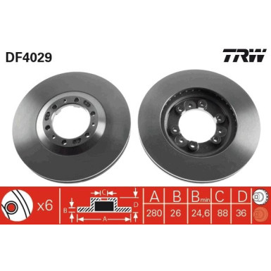 TRW Bremsscheibe DF4029 TRW Bremsscheibe DF4029