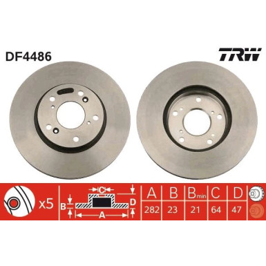 TRW Bremsscheibe DF4486 TRW Bremsscheibe DF4486
