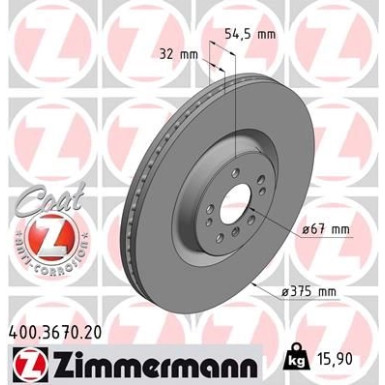 Zimmermann Bremsscheibe Coat Z 400.3670.20