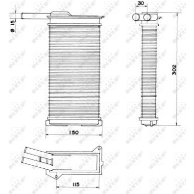 NRF Wärmetauscher, Innenraumheizung 58608