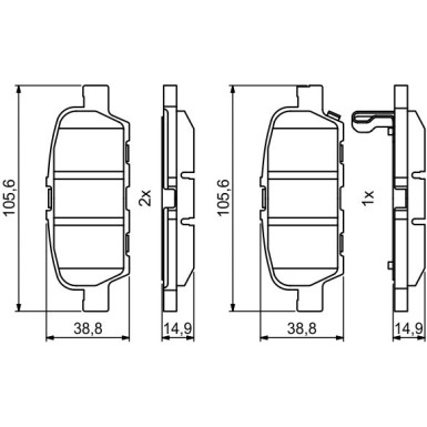 BOSCH Bremsbelagsatz, Scheibenbremse 0 986 494 857 BOSCH Bremsbelagsatz, Scheibenbremse 0 986 494 857