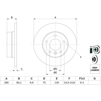 BOSCH Bremsscheibe 0 986 478 561 BOSCH Bremsscheibe 0 986 478 561