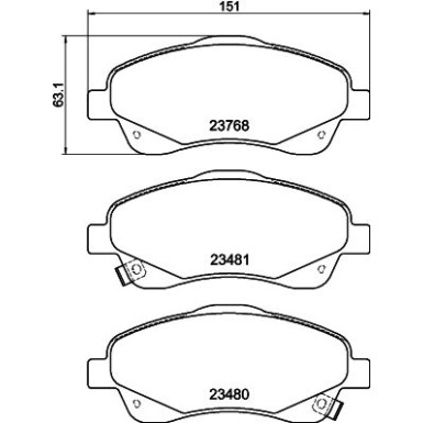 Hella Bremsbelagsatz, Scheibenbremse 8DB 355 017-321