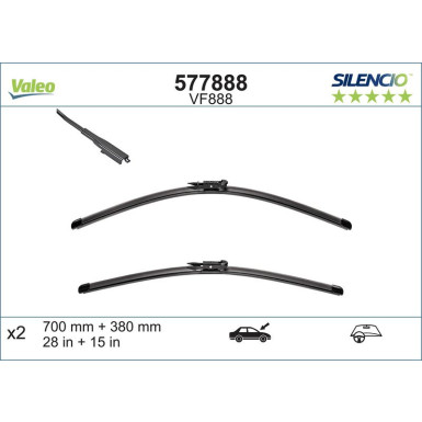 Valeo Wischblatt Scheibenwischer SILENCIO FLAT BLADE SET 577888