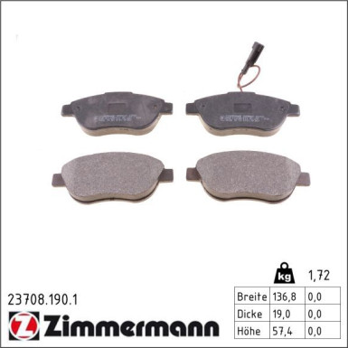 Bremsbelagsatz, Scheibenbremse 23708.190.1