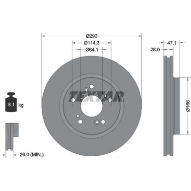 Textar Bremsscheibe PRO 92184803 Textar Bremsscheibe PRO 92184803