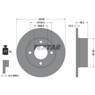 Textar Bremsscheibe 92026100 Textar Bremsscheibe 92026100