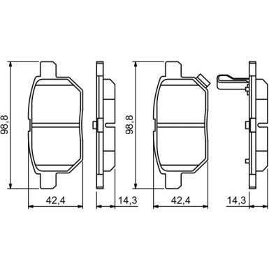 BOSCH Bremsbelagsatz, Scheibenbremse 0 986 494 255