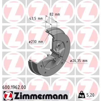 Zimmermann Bremstrommel 600.1962.00