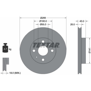 Textar Bremsscheibe PRO 92115603 Textar Bremsscheibe PRO 92115603