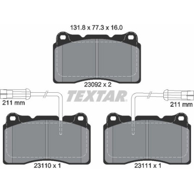 Textar Bremsbelagsatz, Scheibenbremse Q+ 2309201