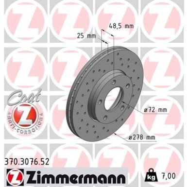 Zimmermann Bremsscheibe SPORT Z 370.3076.52
