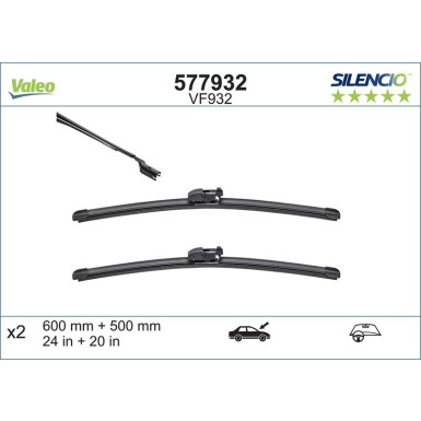 Valeo Wischblatt Scheibenwischer SILENCIO FLAT BLADE SET 577932