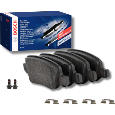 BOSCH 0 986 494 023 Bremsbeläge passend für MERCEDES-BENZ A-Klasse, B-Klasse Low-Metallic, mit Montageanleitung, mit Anti-Quietsch-Blech, mit Schrauben BOSCH 0 986 494 023 Bremsbeläge passend für MERCEDES-BENZ A-Klasse, B-Klasse Low-Metallic, mit Montageanleitung, mit Anti-Quietsch-Blech, mit Schrauben