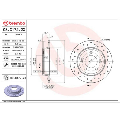 Brembo Bremsscheibe XTRA LINE - Xtra 08.C172.2X Brembo Bremsscheibe XTRA LINE - Xtra 08.C172.2X
