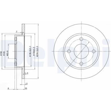 Delphi Bremsscheibe BG3055 Delphi Bremsscheibe BG3055