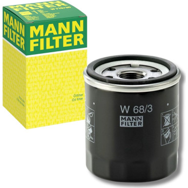 MANN-FILTER W 68/3 Ölfilter 3/4-16 UNF, mit einem Rücklaufsperrventil, Anschraubfilter MANN-FILTER W 68/3 Ölfilter 3/4-16 UNF, mit einem Rücklaufsperrventil, Anschraubfilter