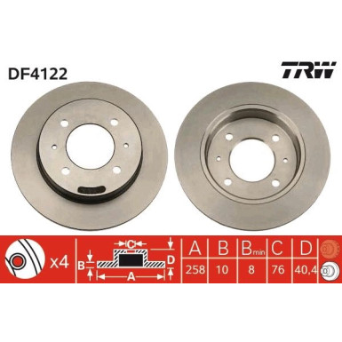 TRW Bremsscheibe DF4122 TRW Bremsscheibe DF4122