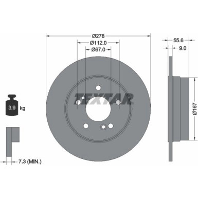 Textar Bremsscheibe PRO 92032703 Textar Bremsscheibe PRO 92032703