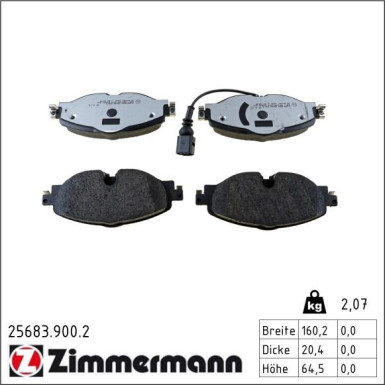 Bremsbelagsatz, Scheibenbremse 25683.900.2 Bremsbelagsatz, Scheibenbremse 25683.900.2