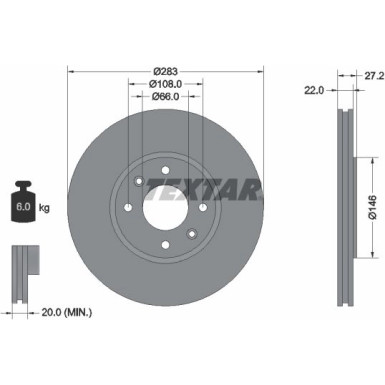 Textar Bremsscheibe 92059600 Textar Bremsscheibe 92059600