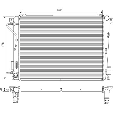 Kühler, Motorkühlung 701600 Kühler, Motorkühlung 701600