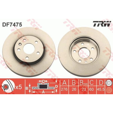 TRW Bremsscheibe DF7475