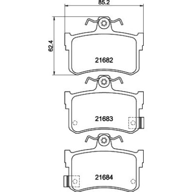 Hella Bremsbelagsatz, Scheibenbremse 8DB 355 018-611