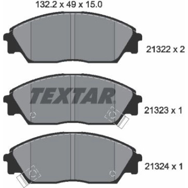 Textar Bremsbelagsatz, Scheibenbremse 2132201